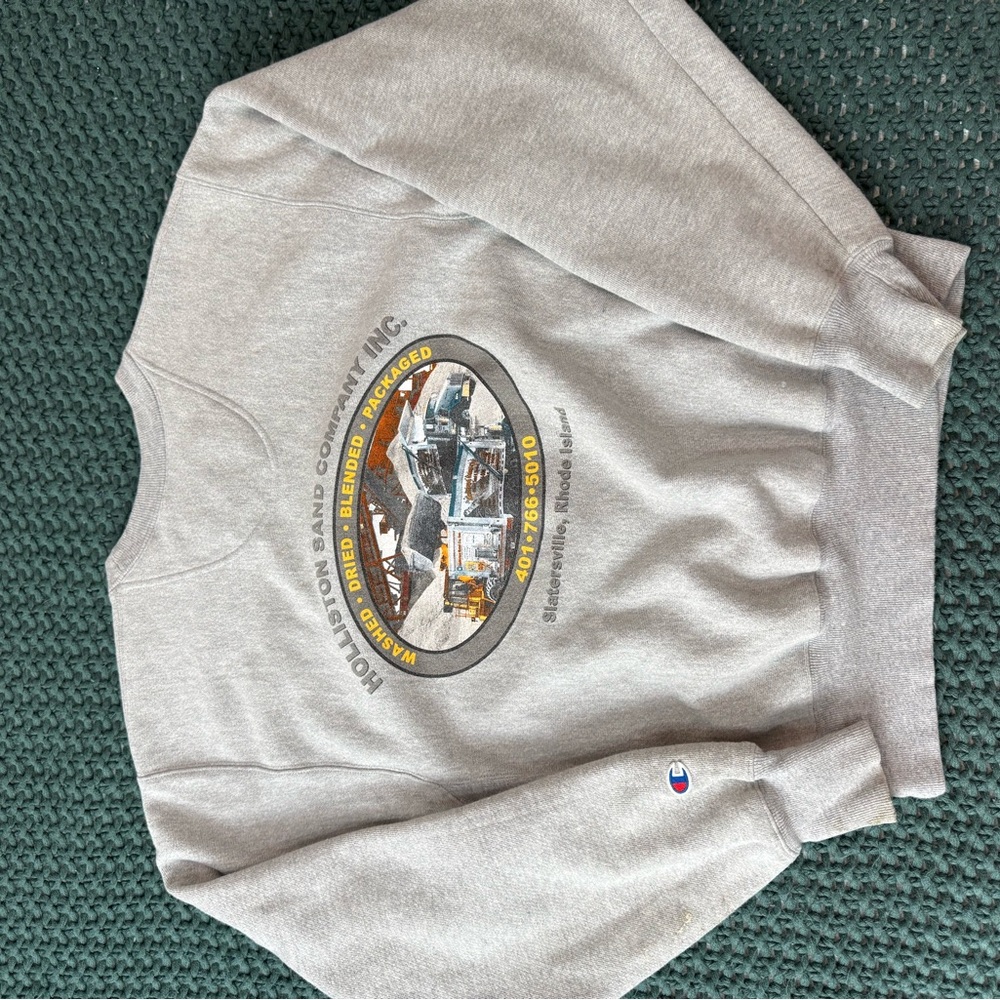 Vintage Champion Gray Graphic Men's Sweater